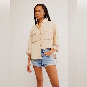 Free people Made for the Sun linen button up shirt